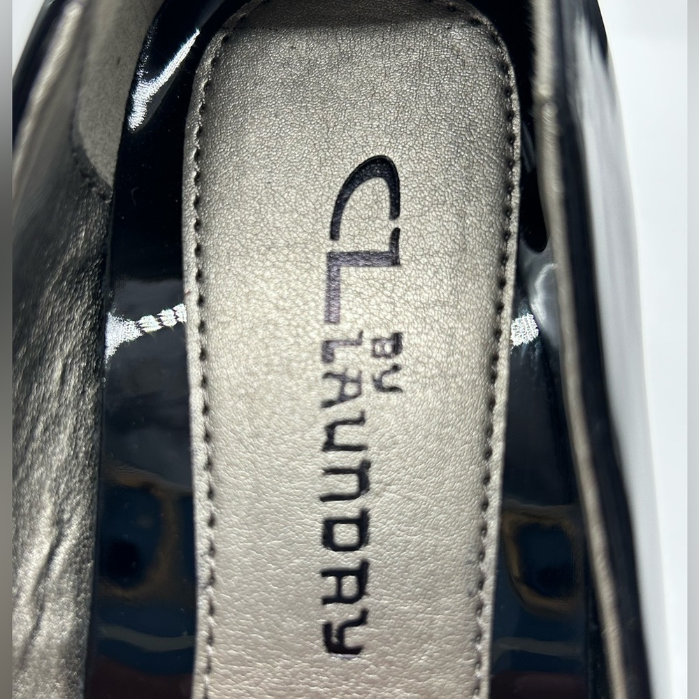 CL by Laundry Black Patent Wedge Heels Size 8.5 Man-Made Upper New With Box - Picture 9 of 12